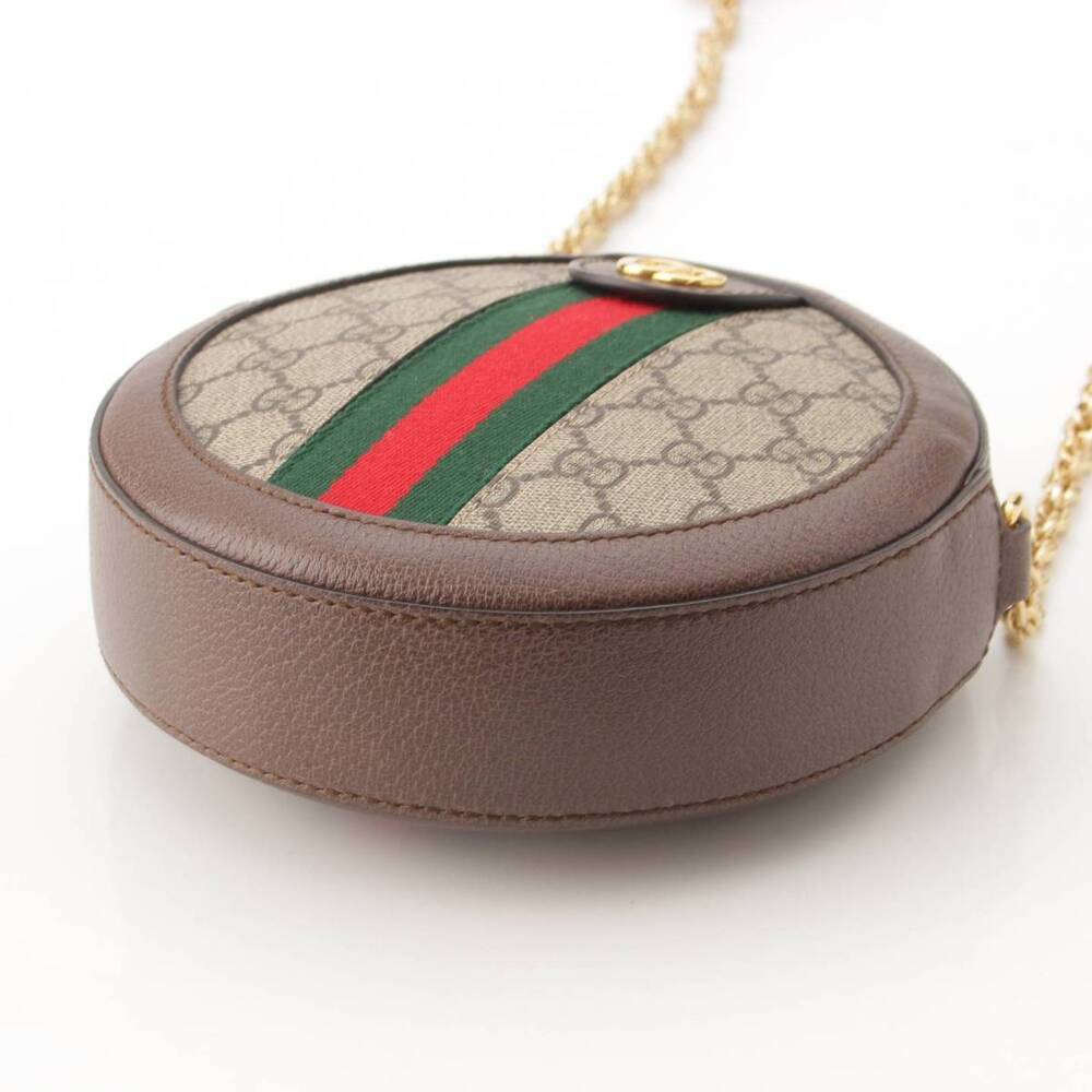 GucciGucci Ophidia GG Supreme Round Chain Shoulder Bag Brown - Picture 5 of 8